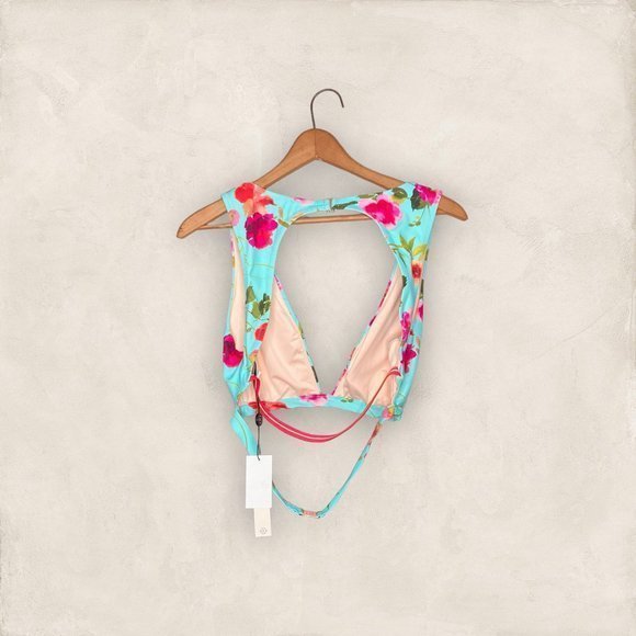New Nanette Lepore 12 Anthropologie Floral Alana Apex Triangle Bikini Swim Top - Picture 4 of 7